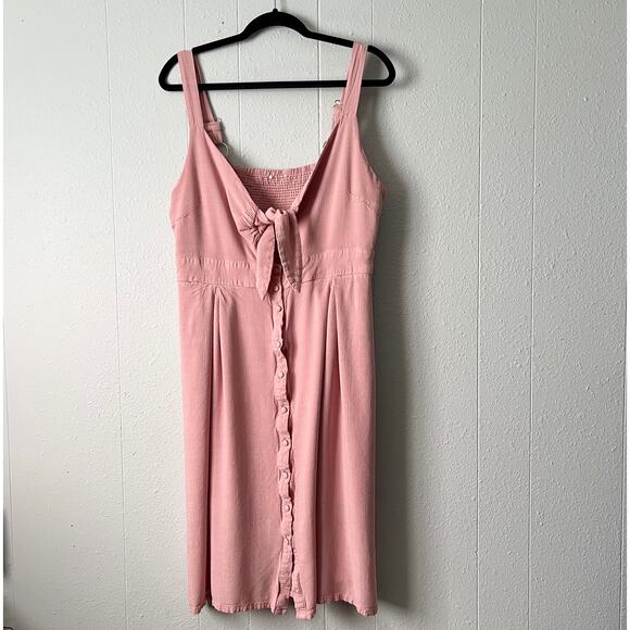 Button Front Midi Dress Womens 2X Smocked Fairy Cottagecore Soft Girl Romantic - Picture 1 of 15